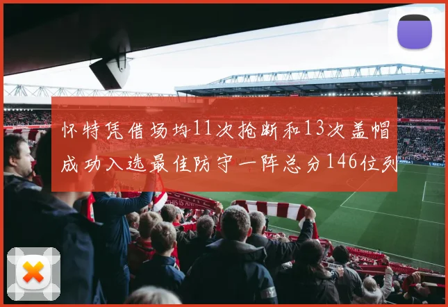 怀特凭借场均11次抢断和13次盖帽成功入选最佳防守一阵总分146位列第五